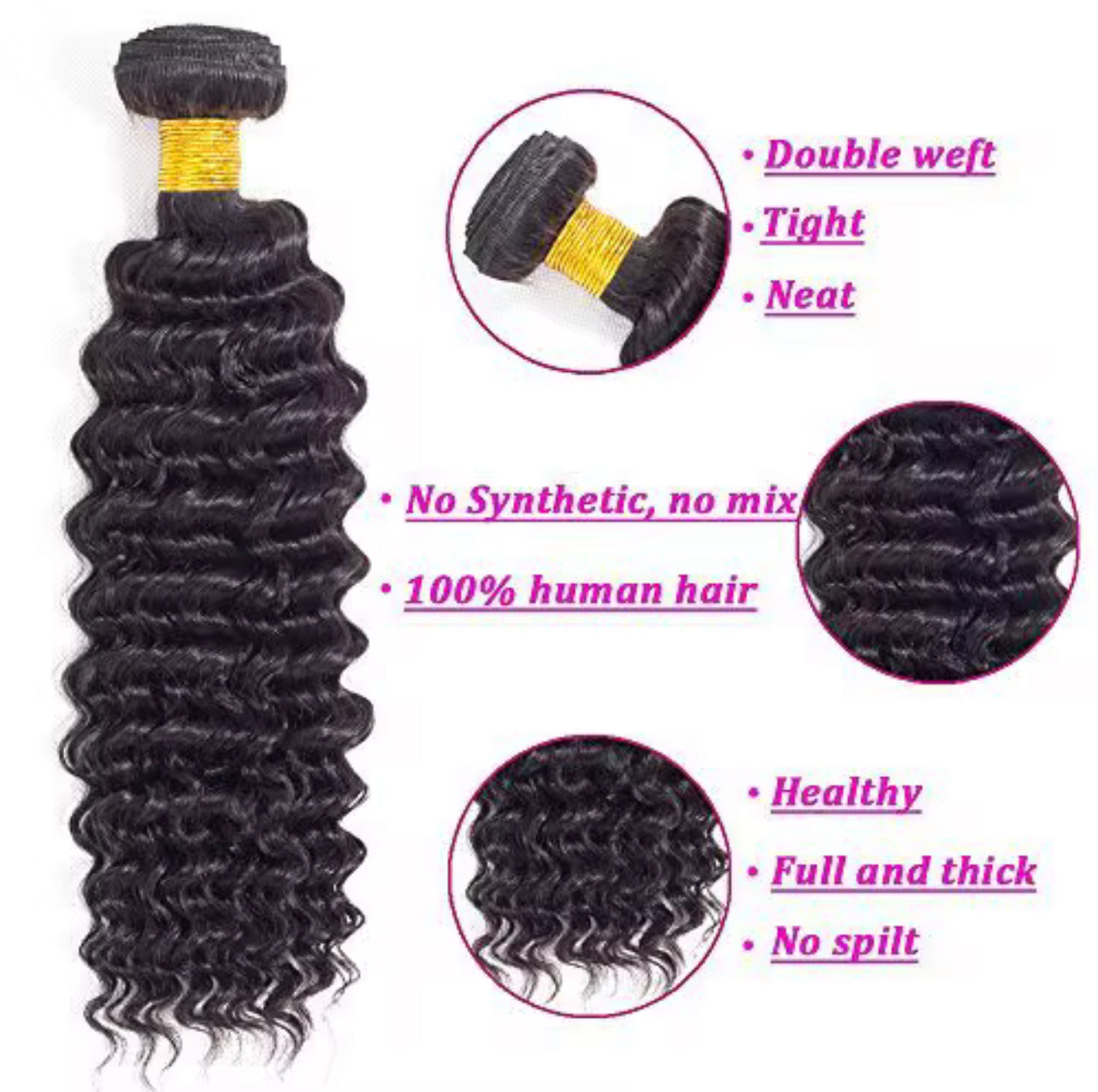 Italian deep human curl weave
