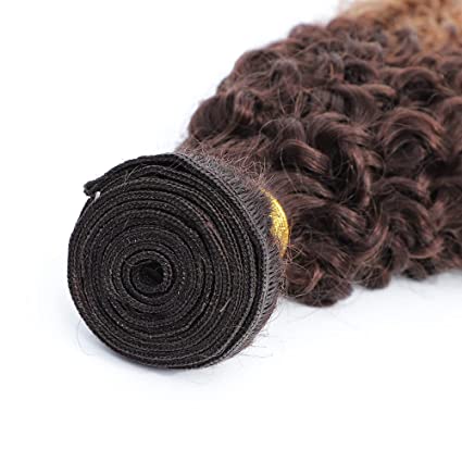 Ombre Mongolian Unprocessed Kinky Curly Human Hair 4T/27/30